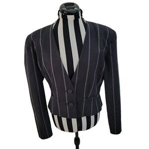 Vintage Christian Aujard Paris Cropped Pinstripe Jacket -Very 80's - Very Hot